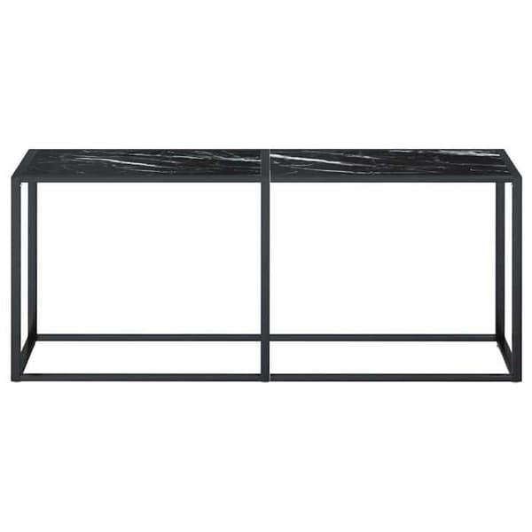 Maison Exclusive - Konsolbord Marmor sort 180x35x75,5 cm Tempereret glas