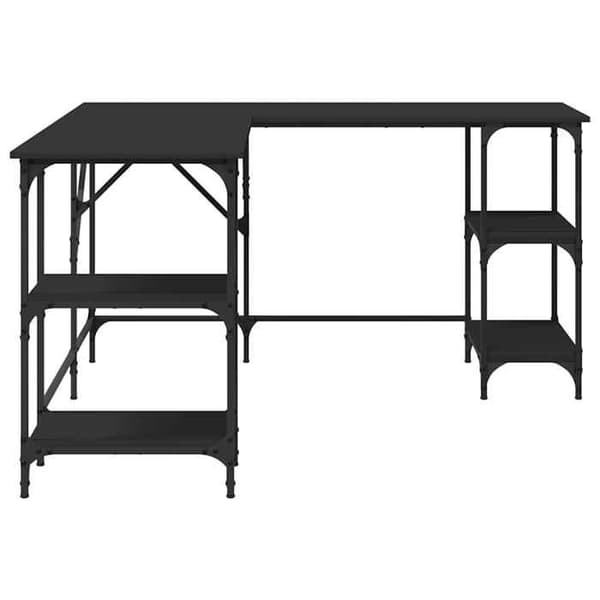 Maison Exclusive - Sort skrivebord 139x139x75 cm ingeniørtræ