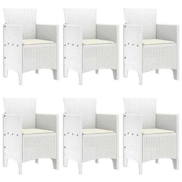 Trädgårdsmöbelset - EXKLUSIVT HUS - 7 delar - Vit - Poly rattan - UV-skydd Vit