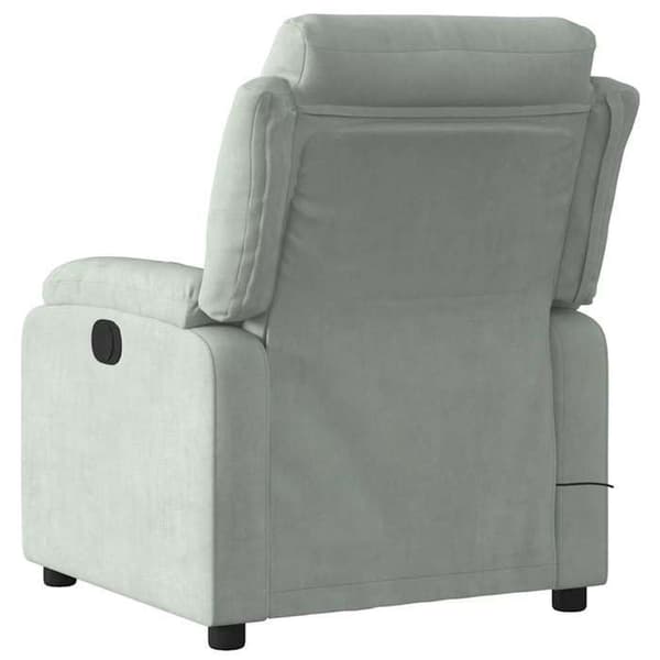 Maison Exclusive - Ljusgrå velour massagefåtölj med lutning