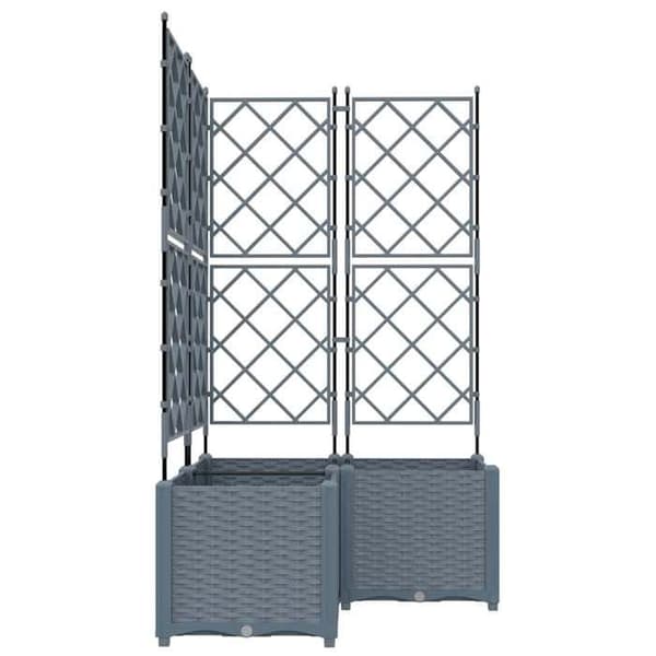 Maison Exclusive - Trädgårdskrukor 3 st Ljusgrå 80 x 80 x 143 cm PP