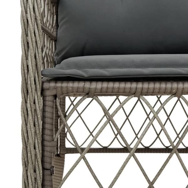 Maison Exclusive - Trädgårdsset med matbord och kuddar 7 delar grå rotting