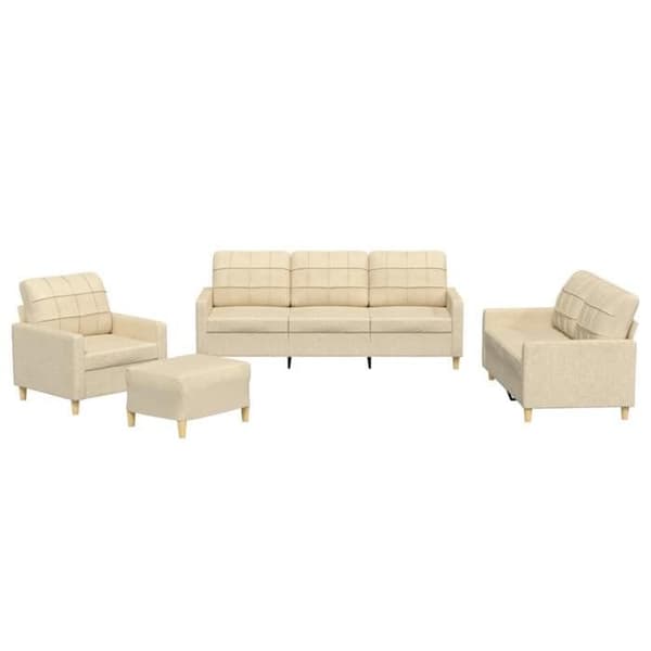 Maison Exclusive - Sæt af 4 sofaer med puder Creme Stof