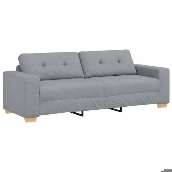 Maison Exclusive - 2-delars soffgrupp med ljusgrå tygkuddar Ljusgrått