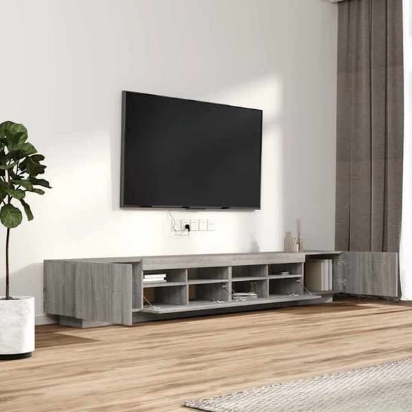 Maison Exclusive - TV-møbel sæt med LED-lys 3 stk Sonoma grå Sonoma grå