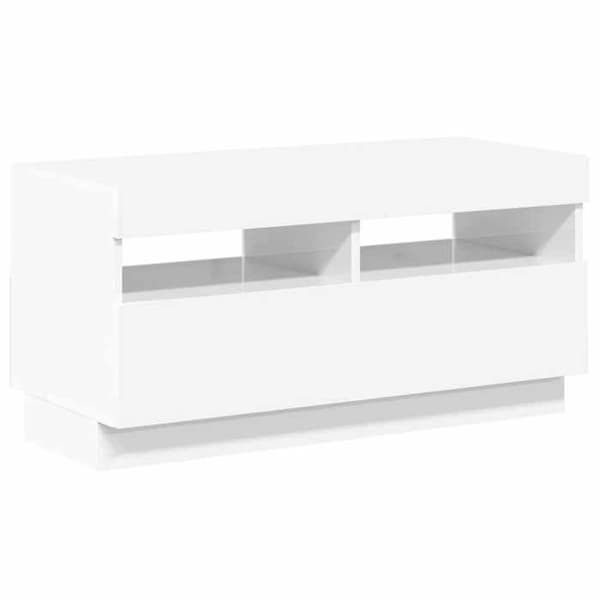 Maison Exclusive - TV-möbel med vit glänsande LED-belysning 80x35x40 cm