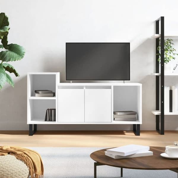 Maison Exclusive - TV-möbel Vit glans 100x35x55 cm Ingenjörsträ Vit
