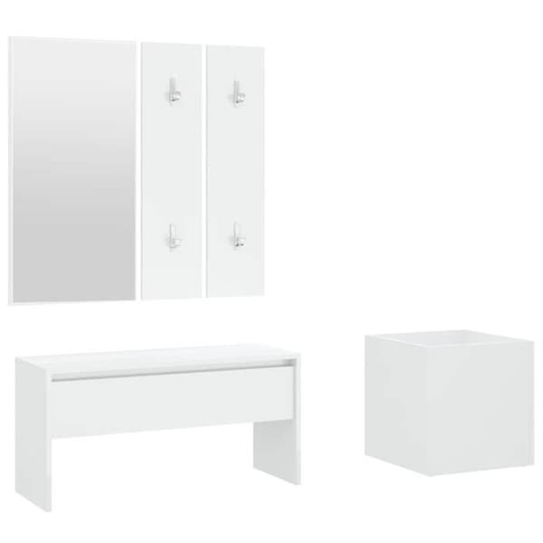 Maison Exclusive - Set med hallmöbler Vit Ingenjörsträ
