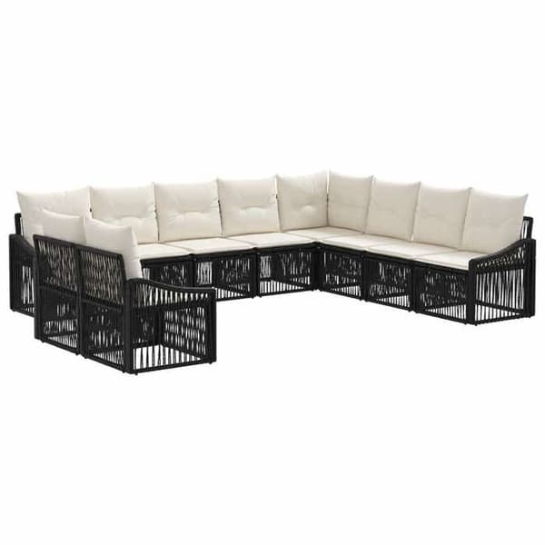Maison Exclusive - Sæt af 10 pc have-sofaer i sort polyrotin