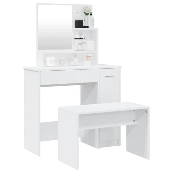 Maison Exclusive - Sminkbord Set Vit 86,5x35x136 cm