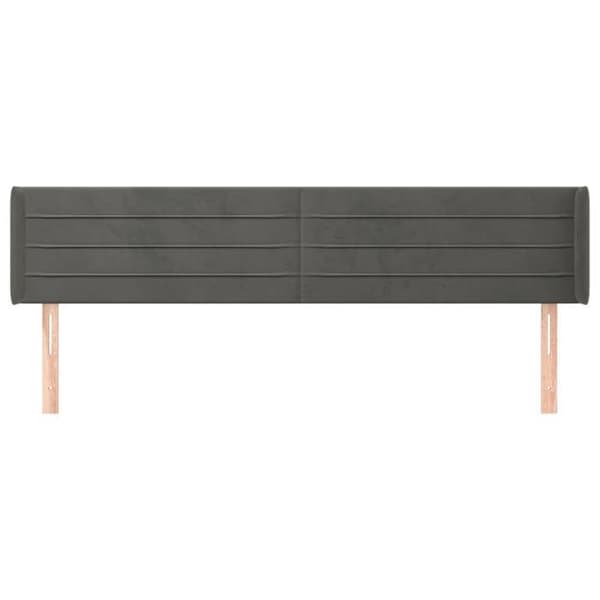 Maison Exclusive - Päätylevy korvilla Tummanharmaa 203x16x78/88 cm Sametti mörkgrå