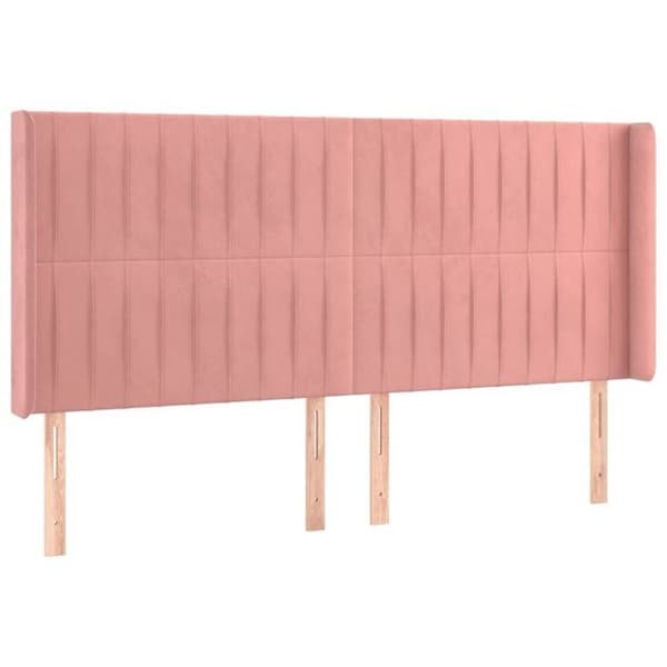 Maison Exclusive - LED Hovedgærde Rosa 203x16x118/128 cm Velour rosa
