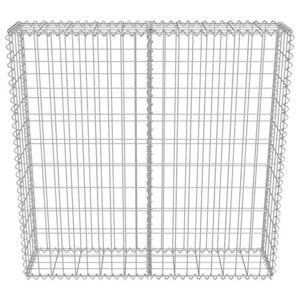 Maison Exclusive - Gabionvägg med galvaniserade stålskydd 100x20x100 cm silver-