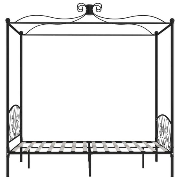 Maison Exclusive - Sengestel med baldakin Sort Metal 140 x 200 cm