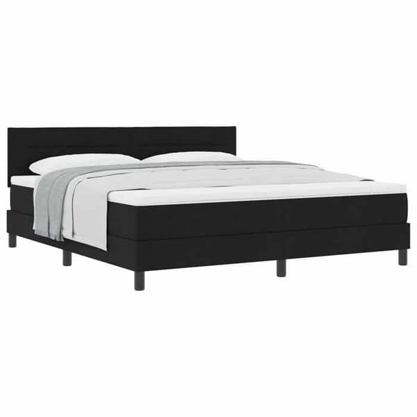 Sengestel med madras - EKSKLUSIV HUS - Moderne boxspring seng - 180 x 200 cm - Sort - Justerbar hovedgærde (2 niveauer) Svart