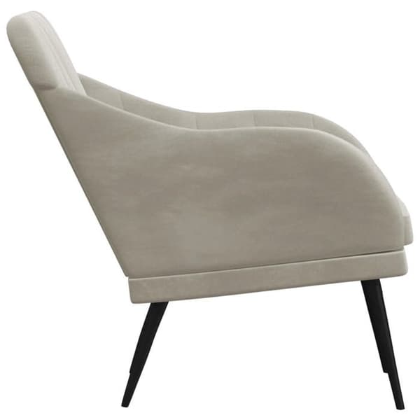 Maison Exclusive - Ljusgrå Fåtölj 63x76x80 cm Sammet Ljusgrått