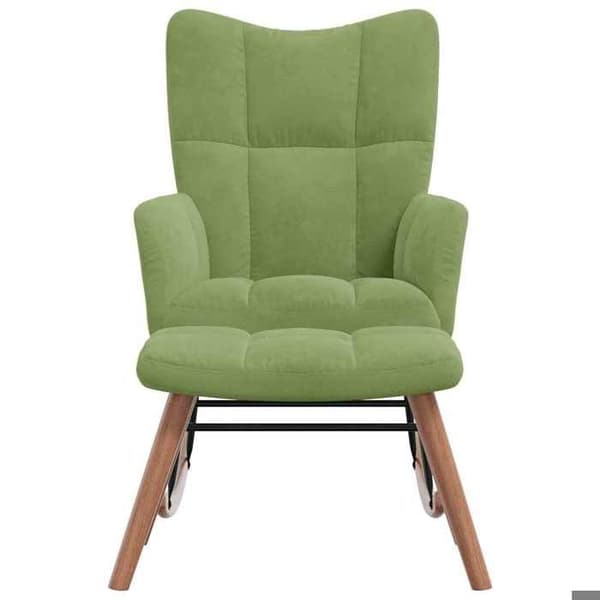 Maison Exclusive - Gungstol med fotstöd Ljusgrön Sammet
