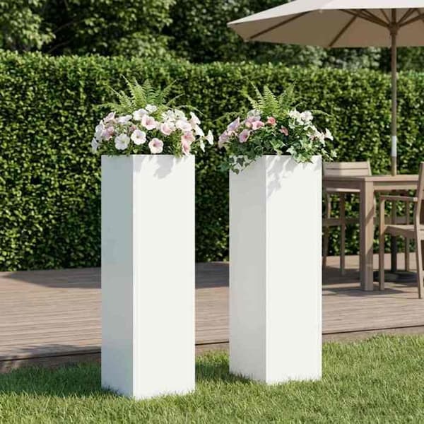 Maison Exclusive - Trädgårdskrukor 2 st Vit 20 x 20 x 75 cm