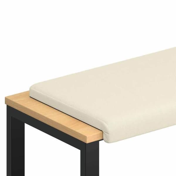Maison Exclusive - Kudde för bänk i texturerad sammet, krämfärg, djup 35 cm