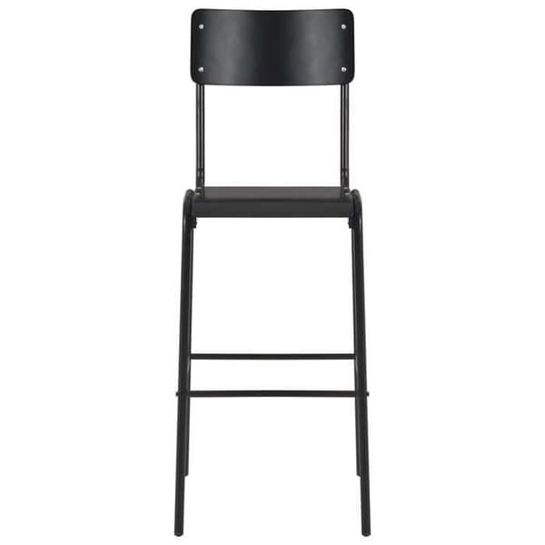 Maison Exclusive - Barstole sæt af 2 sort, solid krydsfiner og stål svart