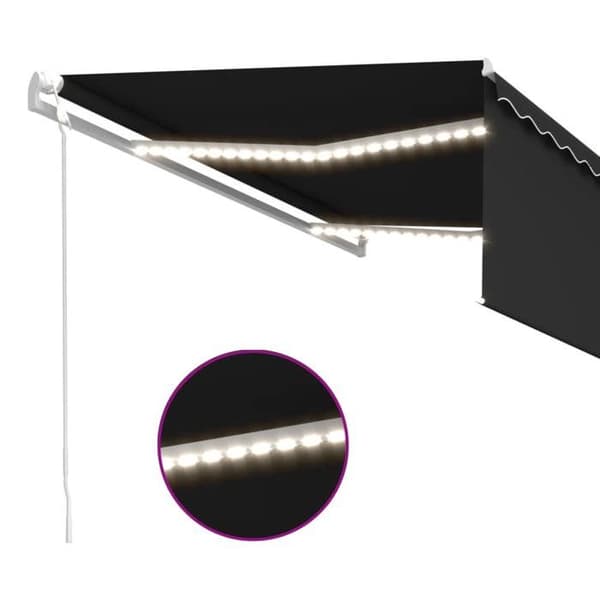 Fällbart tak - EXKLUSIVT HUS - 4 x 3 m - Motoriserat - Vindsensor - LED antracit