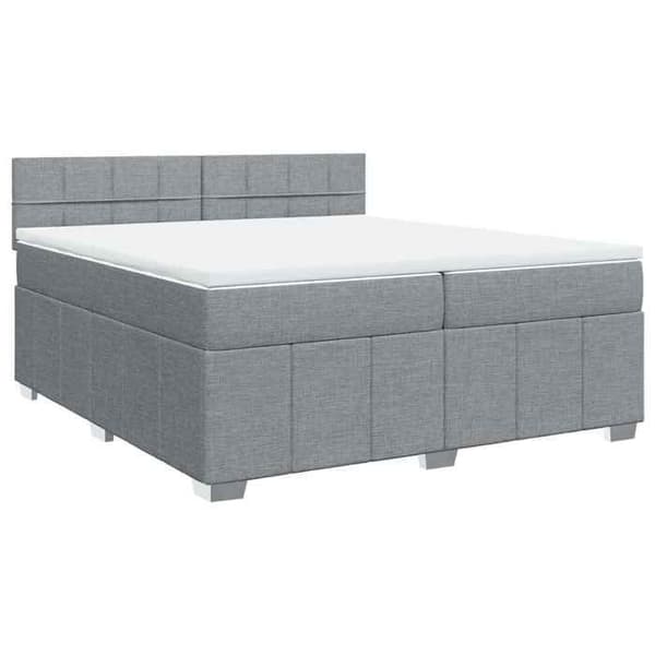 Sengestel med madras - Eksklusivt Hus - 200x200cm - Lys grå - Tilpasselige LED-lys