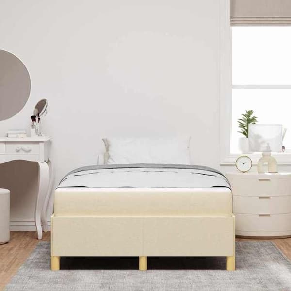 Maison Exclusive - Vuodekehys Kermansävy 120 x 190 cm kangas Grädde