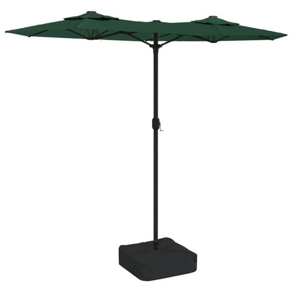 Maison Exclusive - Kaksoispäähattuinen vihreä puutarhasateenvarjo 316x145 cm Grön