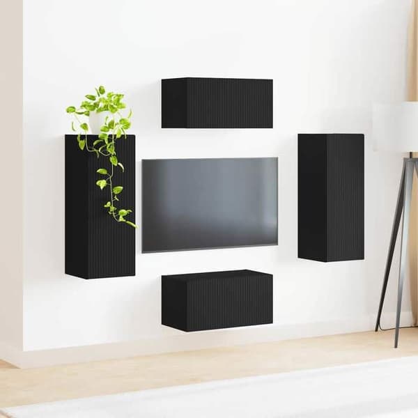 Maison Exclusive - Sæt af 2 TV-møbler Sort Ingeniørtræ