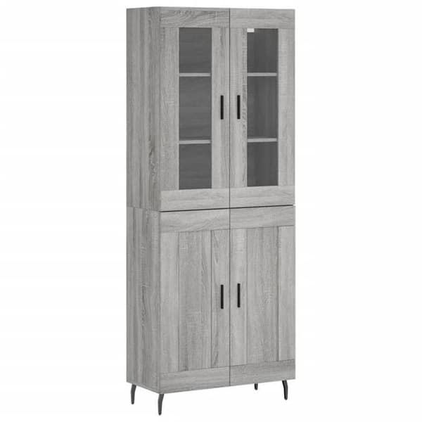Maison Exclusive - Buffé hög Sonoma grå 69,5x34x180 cm Ingenjörsträ