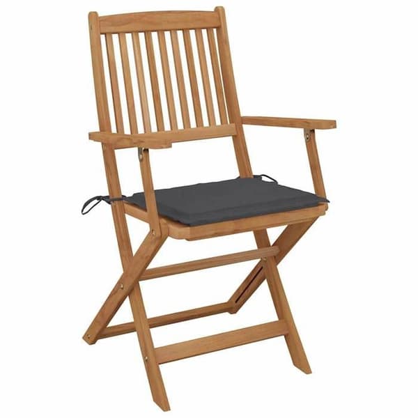 Maison Exclusive - Fällbara utomhusstolar och kuddar set om 8 Akaciaträ