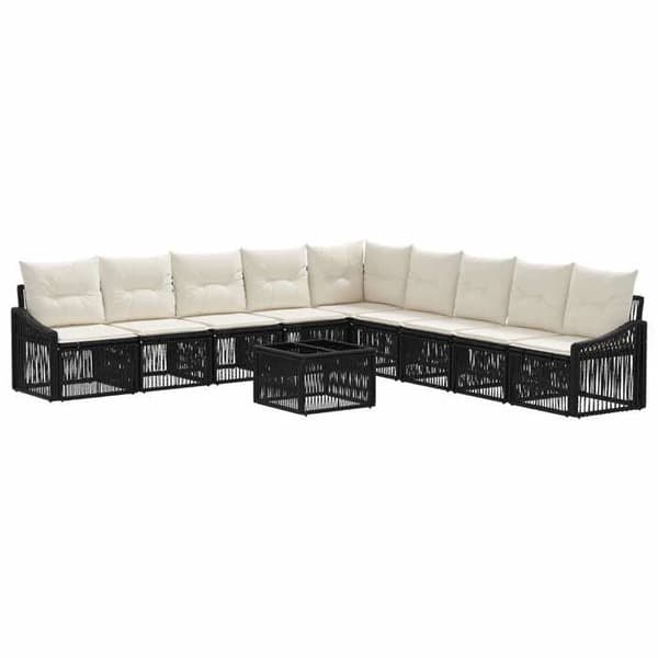 Maison Exclusive - Sæt af 10 pc have-sofaer i sort polyrotin