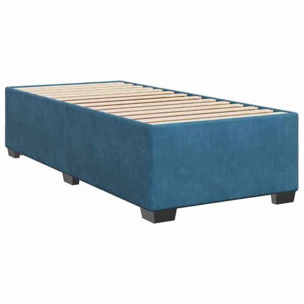 Maison Exclusive - Boxspring säng med mörkblå madrass 90 x 190 cm Sammet