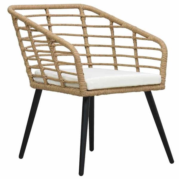 Maison Exclusive - Trädgårdsstolar set om 2 med kuddar Flätad resin Ek