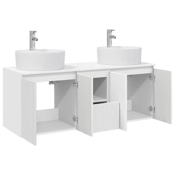 Maison Exclusive - 3-delars badrumsskåpset Vit Vit