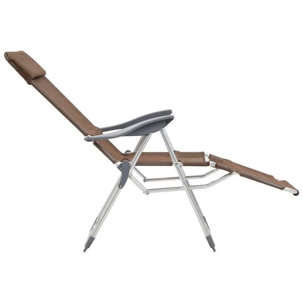 Maison Exclusive - Sammenklappelige campingstole og fodstøtte sæt af 2 brun brun