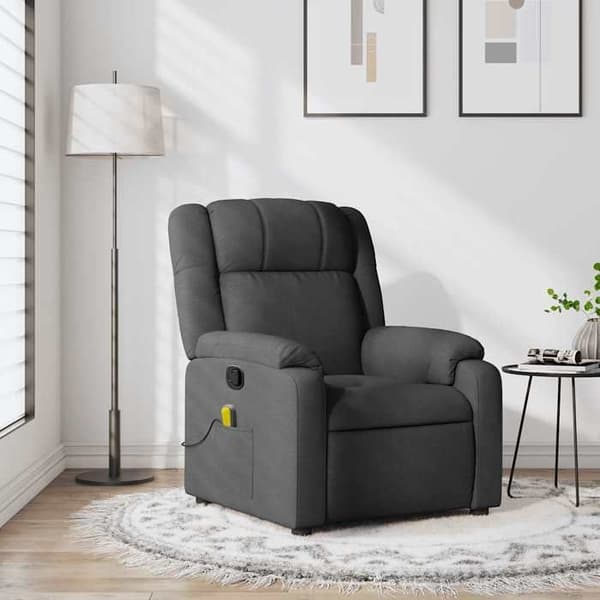 Maison Exclusive - Grått tyg massagestol med lutning Mörkgrå