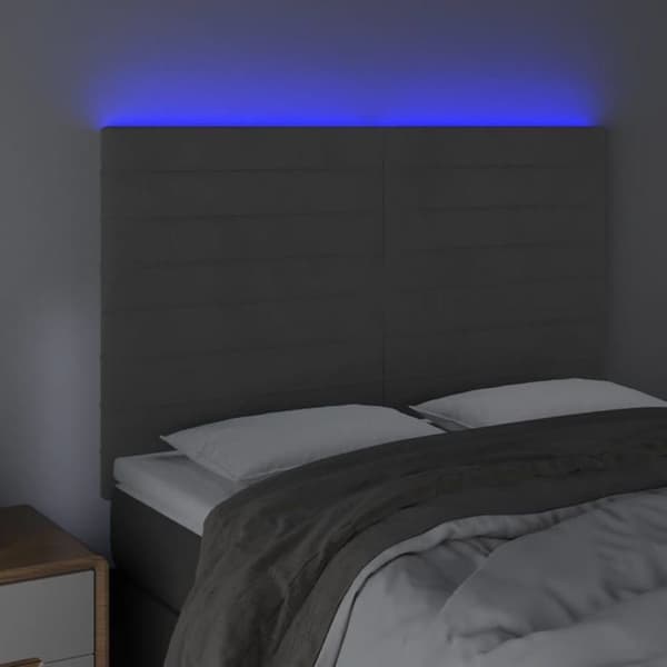 Maison Exclusive - LED-päätyharso Tummanharmaa 144x5x118/128 cm Sametti mörkgrå