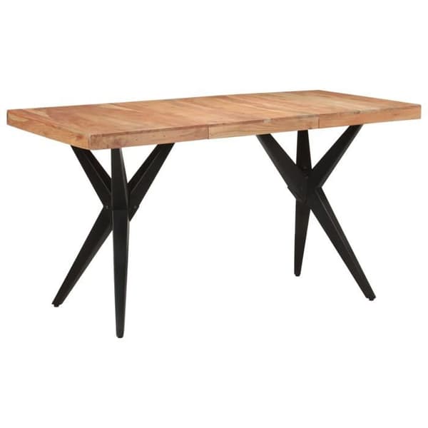 Maison Exclusive - Sort spisebord 140x70x76 cm i solid akacietræ