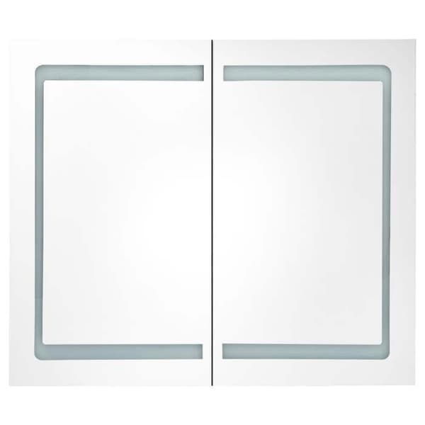 Maison Exclusive - LED-peilikaappi 80x12,2x68 cm Vitt och silver