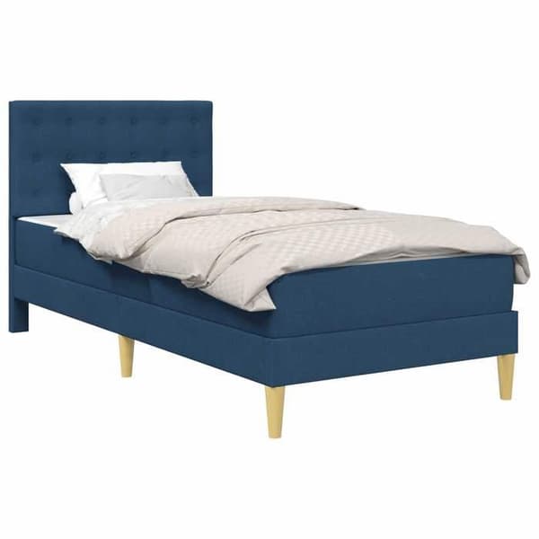 Maison Exclusive - Sängram med madrass Blå 100 x 200 cm Tyg Blå
