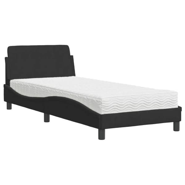 Maison Exclusive - Dover musta 90x200 cm samettisänky patjalla
