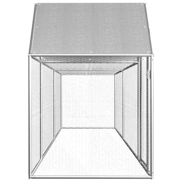 Maison Exclusive - Hønsehus 5 x 1 x 1,5 m Galvaniseret stål Silver