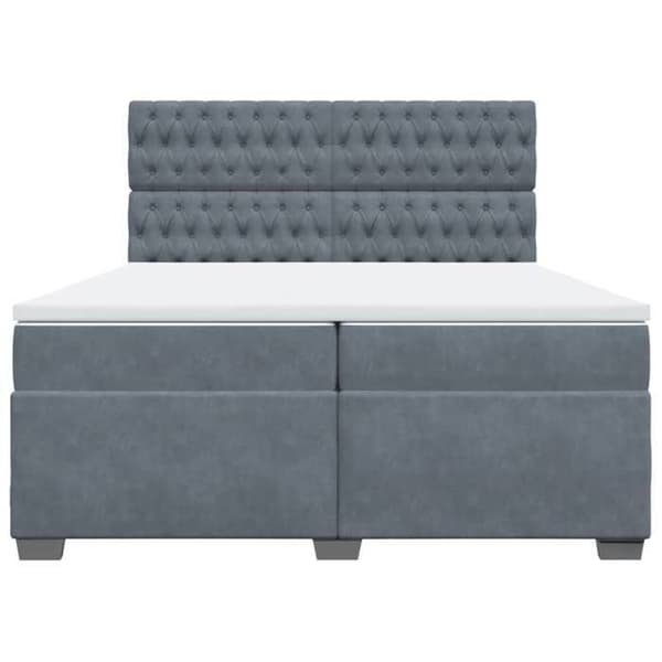 Maison Exclusive - Sänkylaatikko ja harmaa samettimatrassi 200x200cm