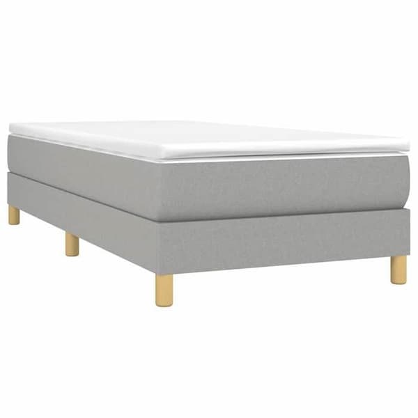 Maison Exclusive - Sängram med lameller ljusgrå 80x200 cm tyg ljusgrått