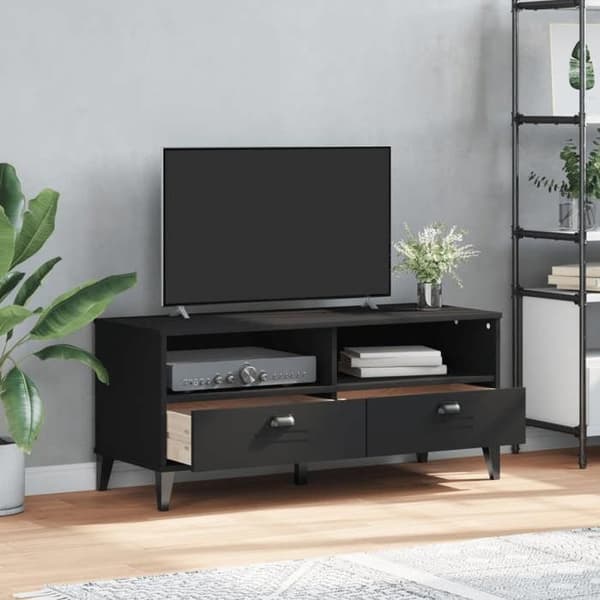 Maison Exclusive - TV-møbel VIKEN sort ingeniørtræ