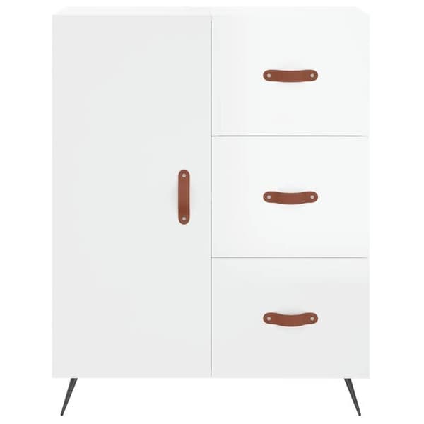Maison Exclusive - Buffé Vit glänsande 69,5x34x90 cm Ingenjörsträ