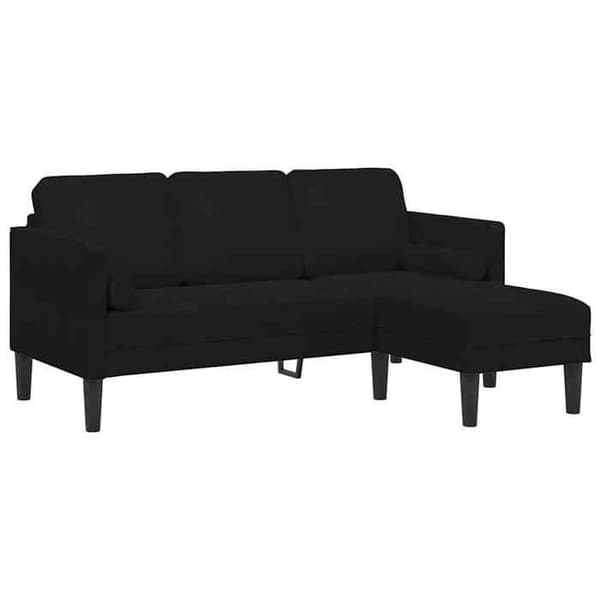 Modulaarinen sohva - EXCLUSIVE KOTI - Musta - Polyesteriveluuri - Insinööripuusta valmistettu runko Svart