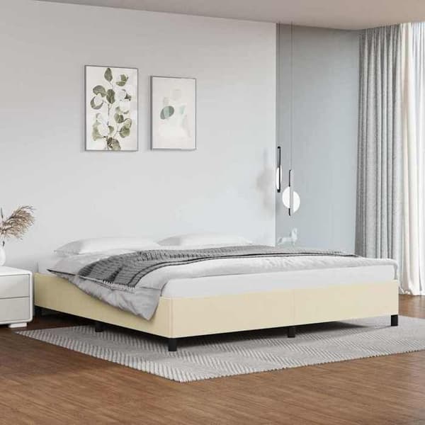 Maison Exclusive - Sengestel uden madras creme 200x200 cm kunstlæder Grädde