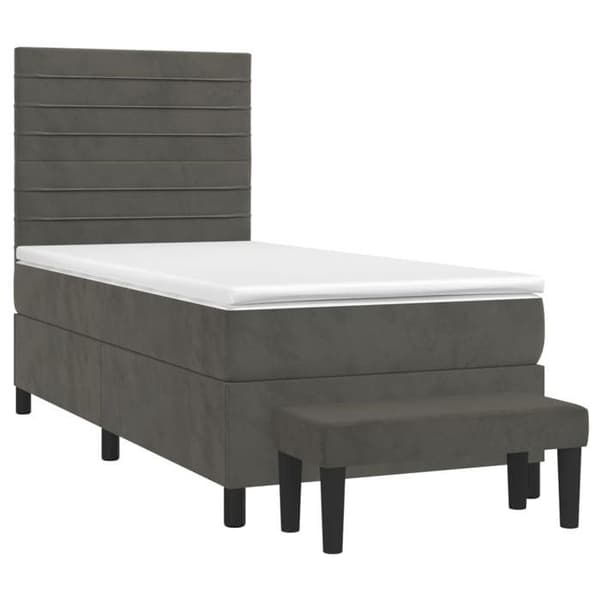 Säng - Maison Exclusive - 90x190 cm - Mörkgrå Sammet - Pocketfjädersäng
